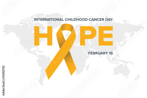 Childhood cancer day. Yellow Doodle Lace Commemorating International Childhood Cancer Day