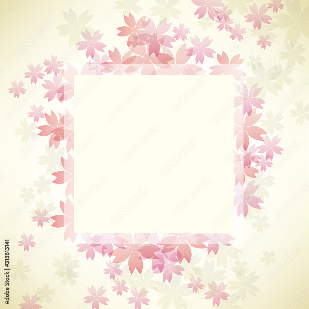 background illustration of cherry blossoms with frame