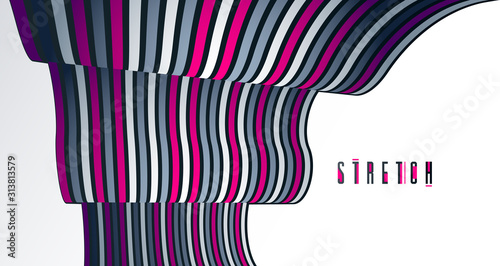 Geometric backgrounds with minimal parallel 3D lines vector abstract illustration, dimensional design cool element, funky style layout for ads posters banners and covers.