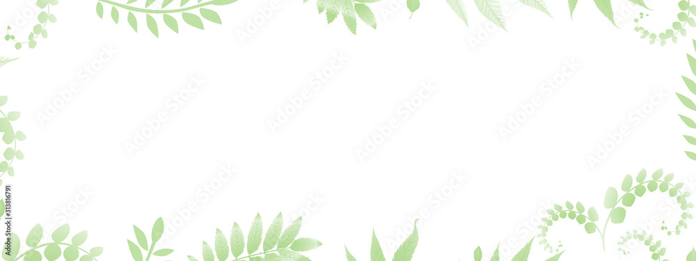 green spring Easter background with leaves and place for inscription