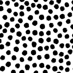 Acrylglasbilder Polka-Dot-Muster Grunge Punkte Muster monochrom skandinavisch  © Sini4ka