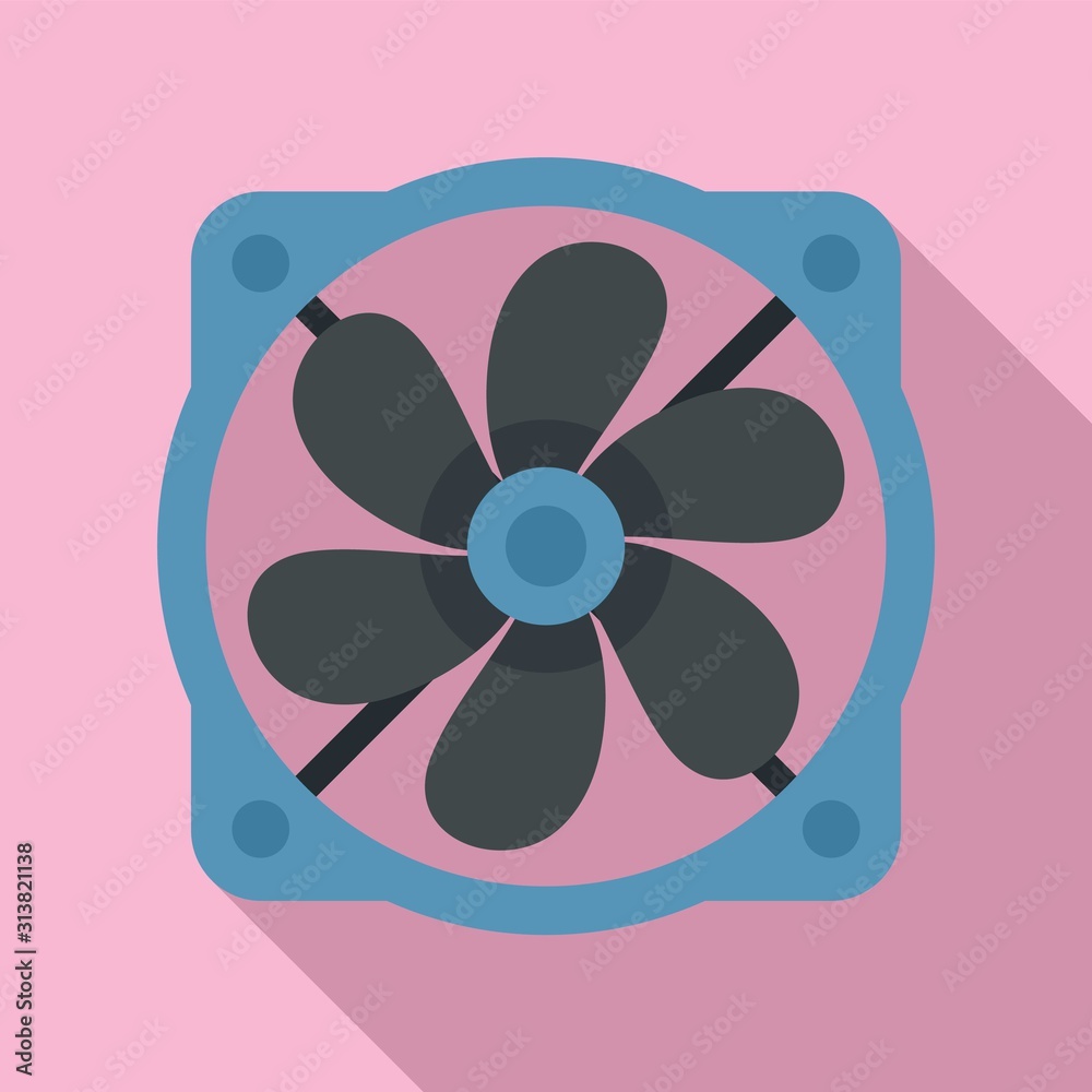 Computer fan icon. Flat illustration of computer fan vector icon for web design Computer fan icon. Flat illustration of computer fan vector icon for web design