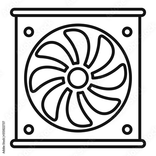 Plastic fan icon. Outline plastic fan vector icon for web design isolated on white background