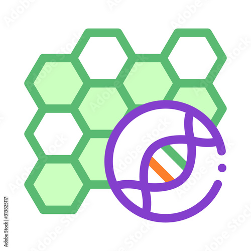 Molecular Nanobiotechnology Biomaterial Vector Icon Thin Line. Biology And Science Flasks, Bioengineering, Dna And Medicine Biomaterial Concept Linear Pictogram. Contour Illustration