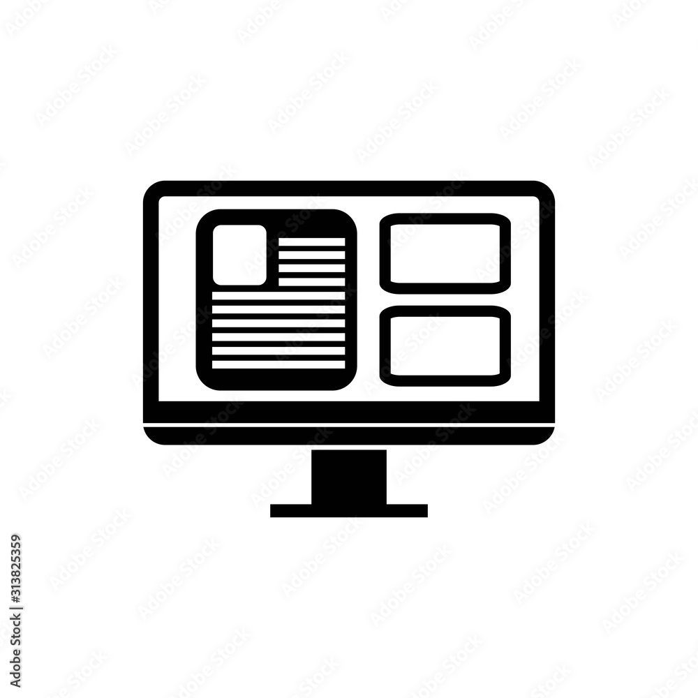 Monitor with browser web online icon Vector illustration Isolated on white background Monitor with browser web online icon Vector illustration Isolated on white background
