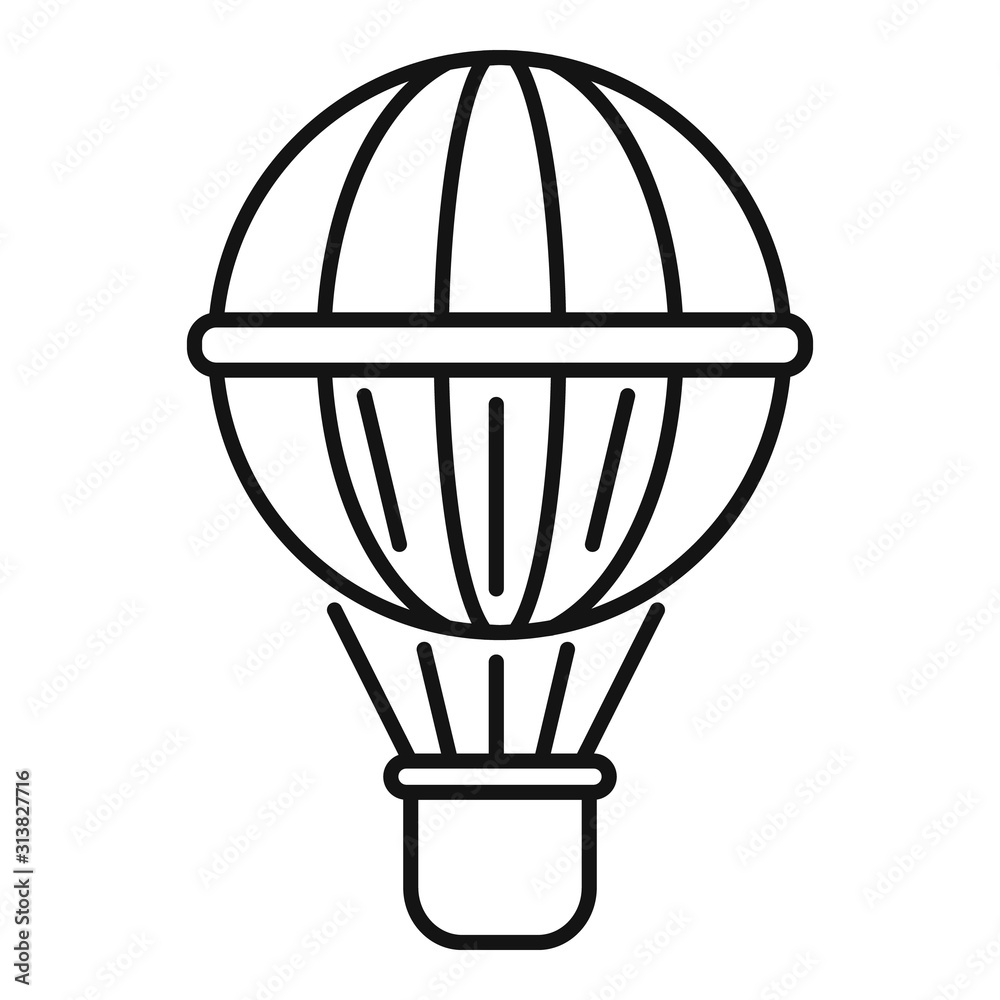 Obraz premium Hot air balloon icon. Outline hot air balloon vector icon for web design isolated on white background