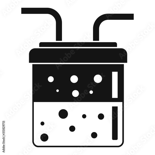 Boiling pipe flask icon. Simple illustration of boiling pipe flask vector icon for web design isolated on white background
