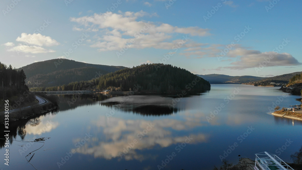 lake in winter surrounded forest lake in winter surrounded forest