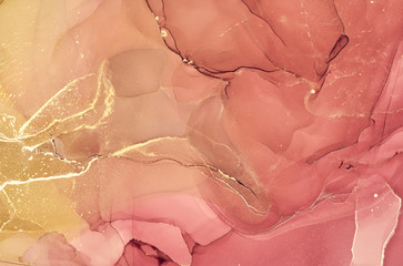 Alcohol ink colors translucent. Abstract multicolored marble texture background. Design wrapping paper, wallpaper. Mixing acrylic paints. Modern fluid art. Alcohol Ink Pattern
