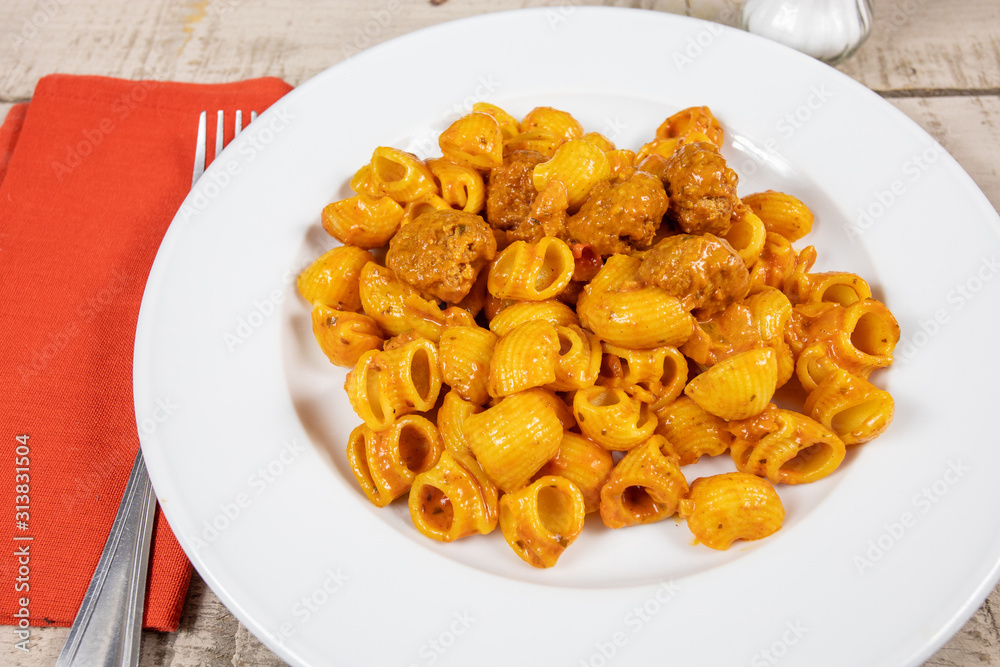 pasta with dumplings and tomato sauce pasta with dumplings and tomato sauce
