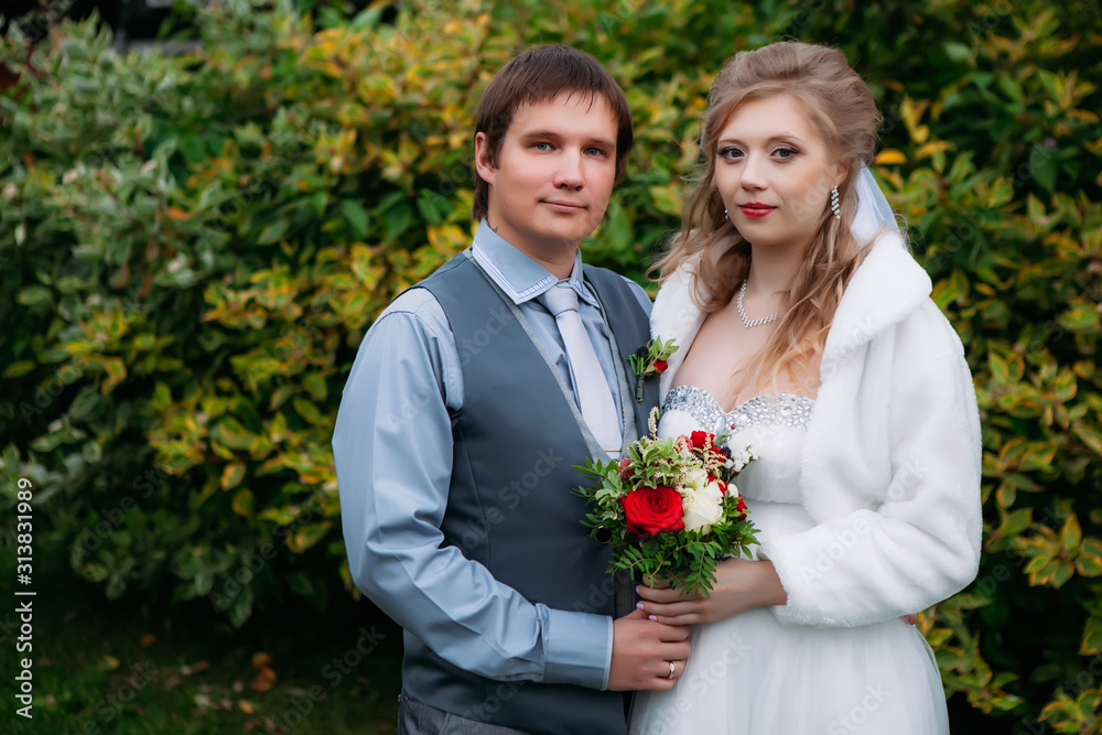 Bride and groom, a couple of newlyweds