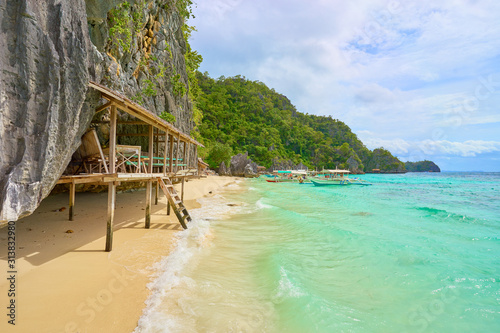 Fototapeta Naklejka Na Ścianę i Meble -  Idyllic Banul Beach on Coron Island -  Palawan, Philippines
