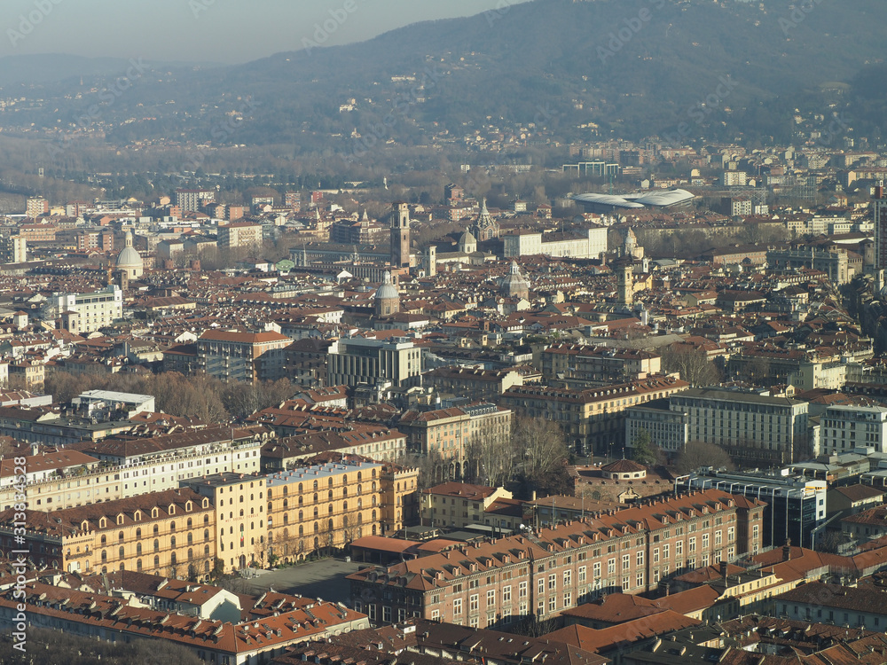 Aerial view of Turin