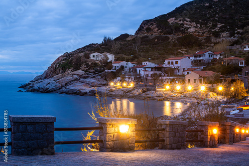 Chiessi, Elba, Tuscan Archipelago, Italy. Village at night photo