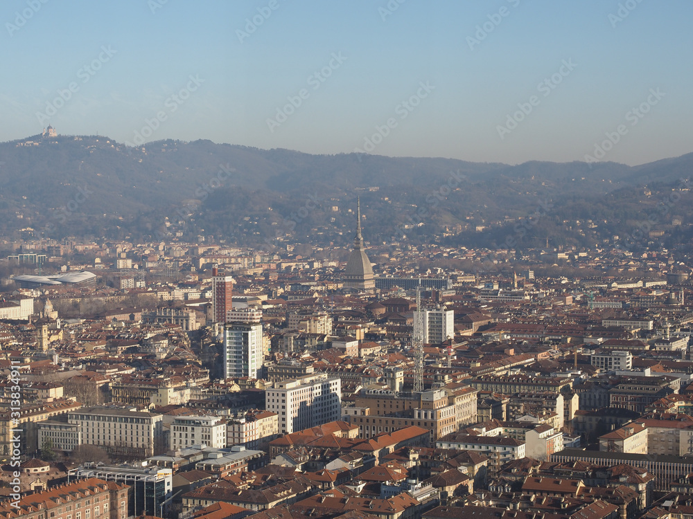 Aerial view of Turin