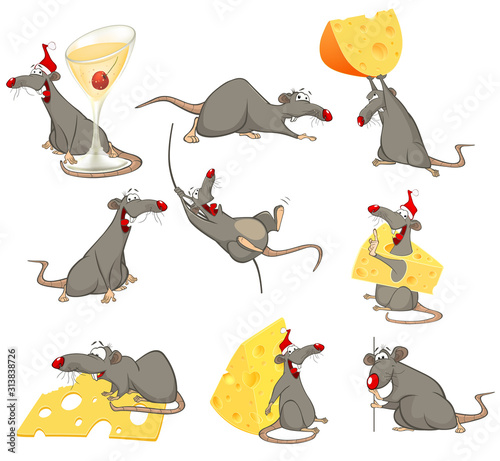 Vector Illustration of a Cute Cartoon Character Rat for you Design and Computer Game