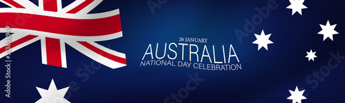Happy Australia Day poster or banner. National holiday background design. Website or newsletter header. Vector illustration.