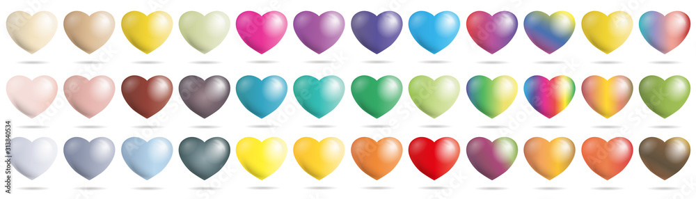set colored hearts set colored hearts