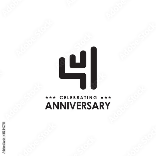 4th year anniversary emblem logo design template © dimensi design
