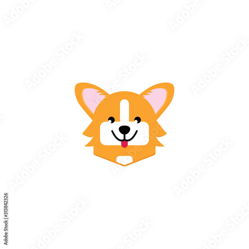 Fototapeta Naklejka Na Ścianę i Meble -  Illustration Cute Head of Corgi Dog Using For logo or icon
