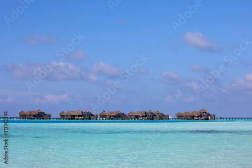 Gili Lankanfushi Maldives Resort seen from Paradise Island (Lankanfinolhu), Maldives