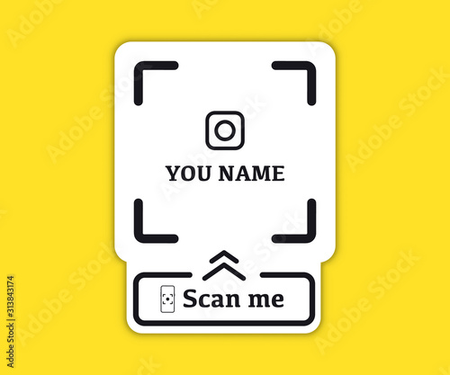 Scanning Identification System. Scan Me. Name scan. Vector illustration.