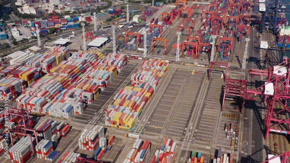 Top view of Kwai Chung Cargo Terminal in Hong Kong Top view of Kwai Chung Cargo Terminal in Hong Kong