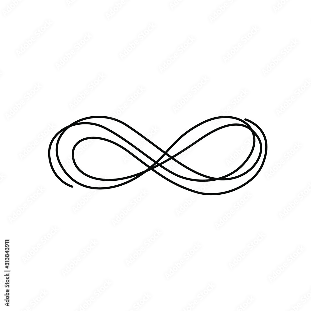 Infinity, small tattoo, greeting card design, continuous line drawing, t-shirt, print for clothes and logo design, isolated abstract vector. Infinity, small tattoo, greeting card design, continuous line drawing, t-shirt, print for clothes and logo design, isolated abstract vector.