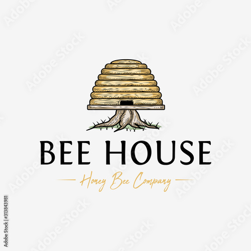 Bee House Vintage logo design