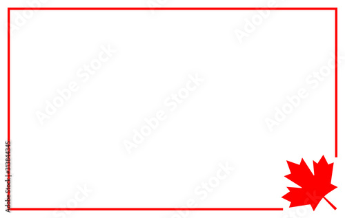 Canadian flag symbols decorative border frame with blank space for your text.