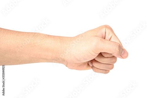 visible veins arm and hand isolated on a white background