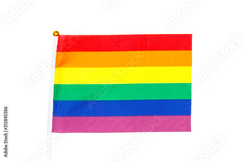 The rainbow flag of sexual minorities on white background