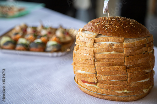 Apéritif le jour d'un mariage après la cérémonie