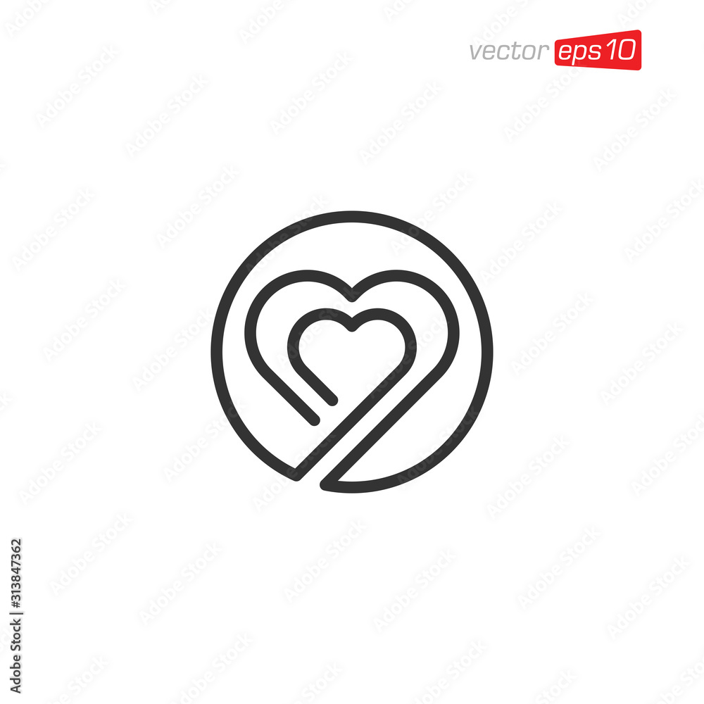 Obraz premium Heart Love Logo Icon Design Vector