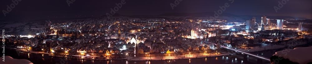 panoramic view of Karlstadt at night