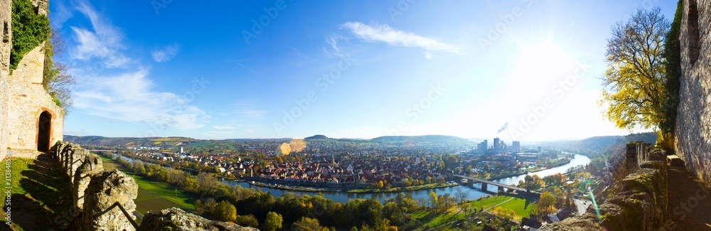 Panorama of Karlstadt in summer