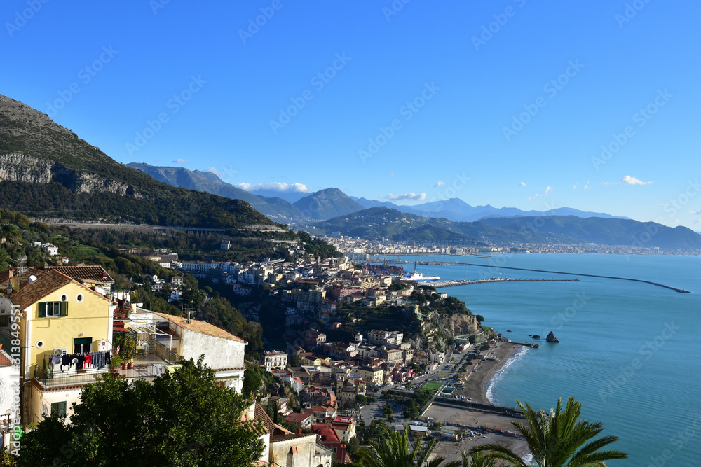 Raito, Italy, 12/26/2019. Panoramic view of a village on the Amalfi coast