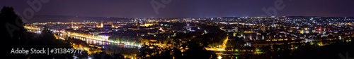 panorama of würzburg city at night