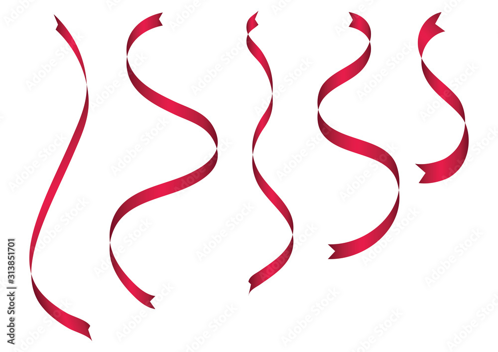 set of red ribbon banner icon set of red ribbon banner icon