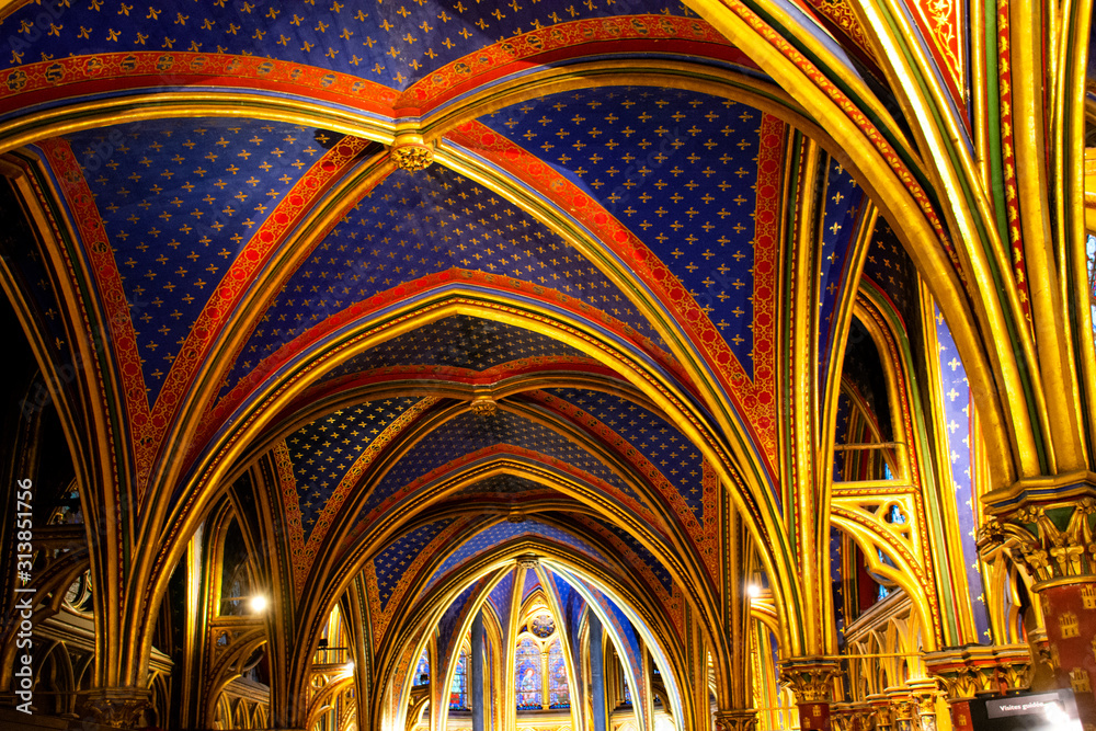 gorgeous interior of Sainte-Chapelle