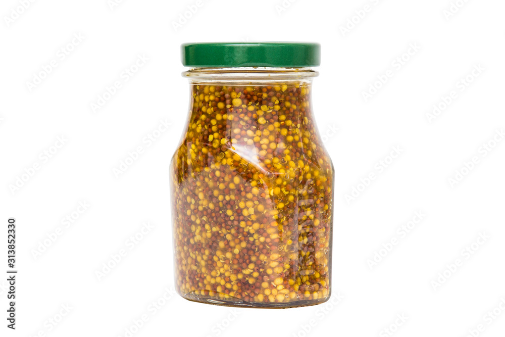 Mustard seeds isolated on white