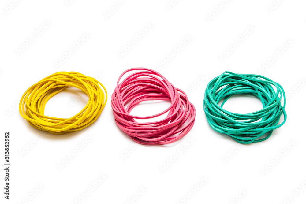 Naklejka premium Rubber bands for money isolated on white