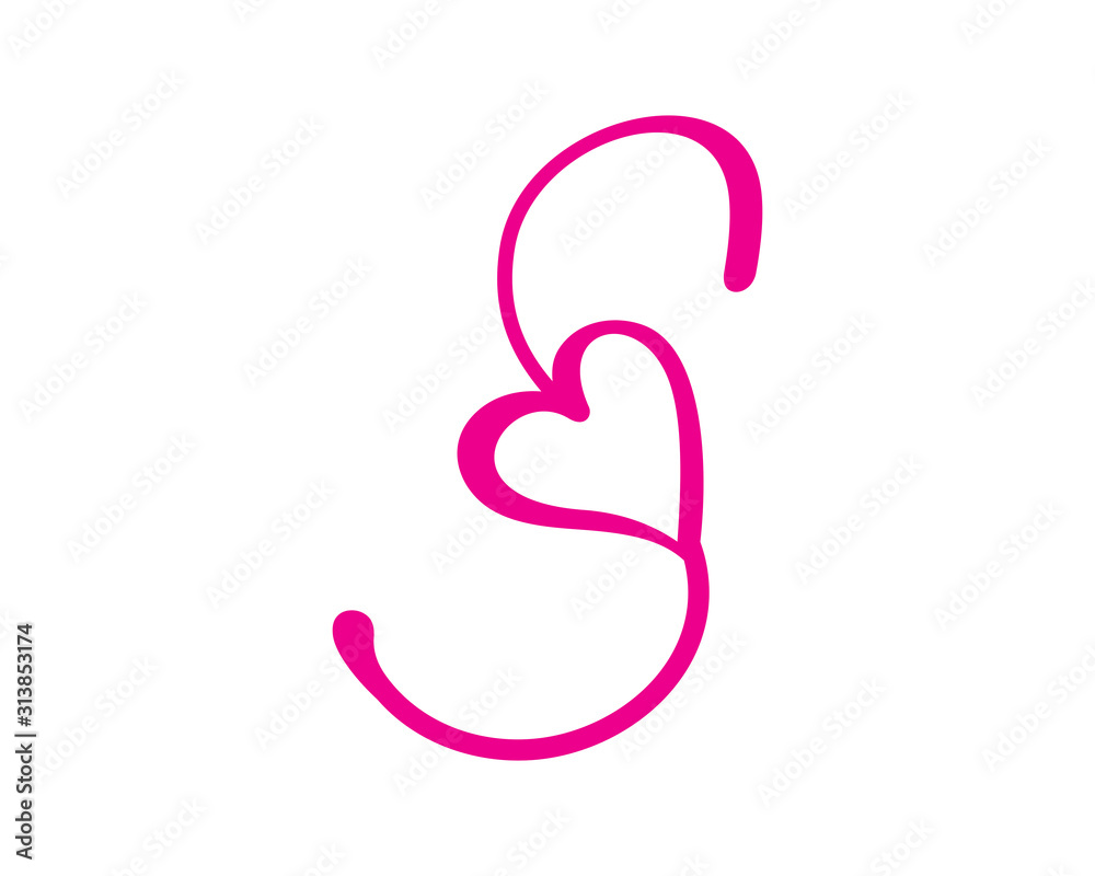 Letter S And Heart Logo Design Template 003 Letter S And Heart Logo Design Template 003