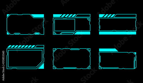 abstract frames technology futuristic interface hud vector design for ui games.