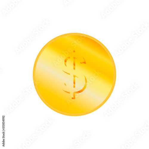 dollar coin icon. vector stock simple isolated on white background illustration eps10 cent