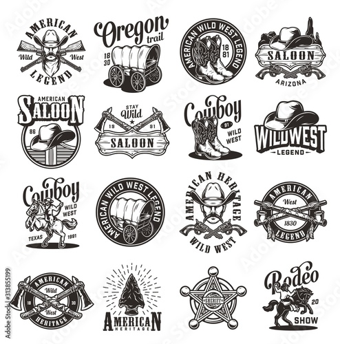Vintage wild west emblems