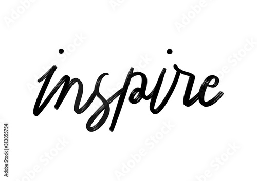 Inspire hand lettering on white background
