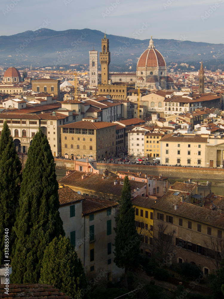 Italia, Toscana, Firenze, veduta della città e del duomo.