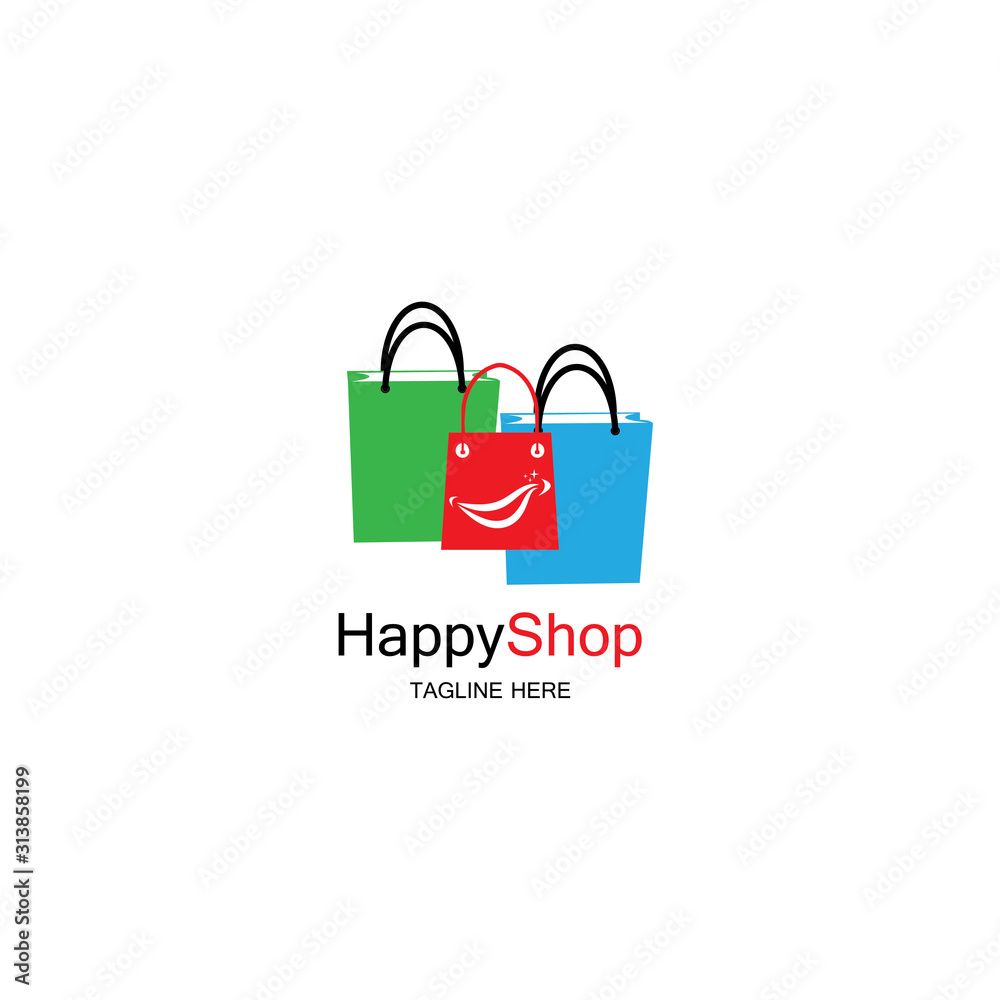 Happy Shop logo design template Happy Shop logo design template