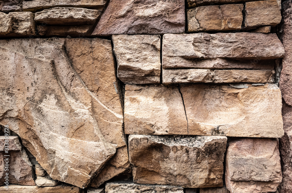 Fototapeta premium stone stacked wall background